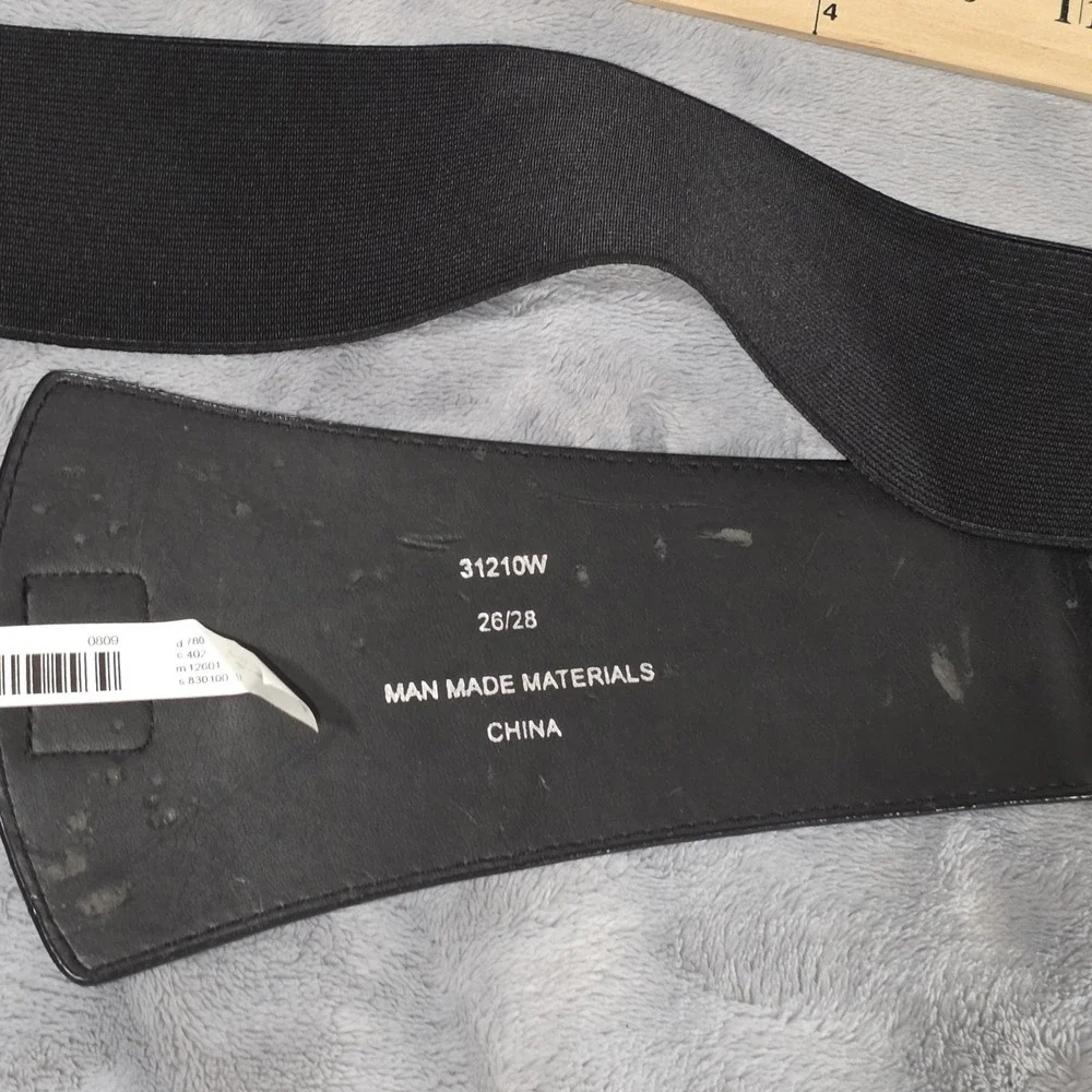 Womens‎ Black Faux Croc Leather Belt Size 26/28